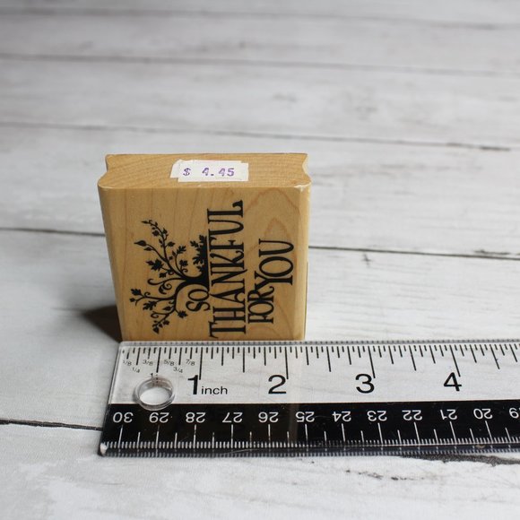 Inkadinkado Rubber Stamp Mounted Wooden Block Friendship Thankful Tree - Picture 3 of 4